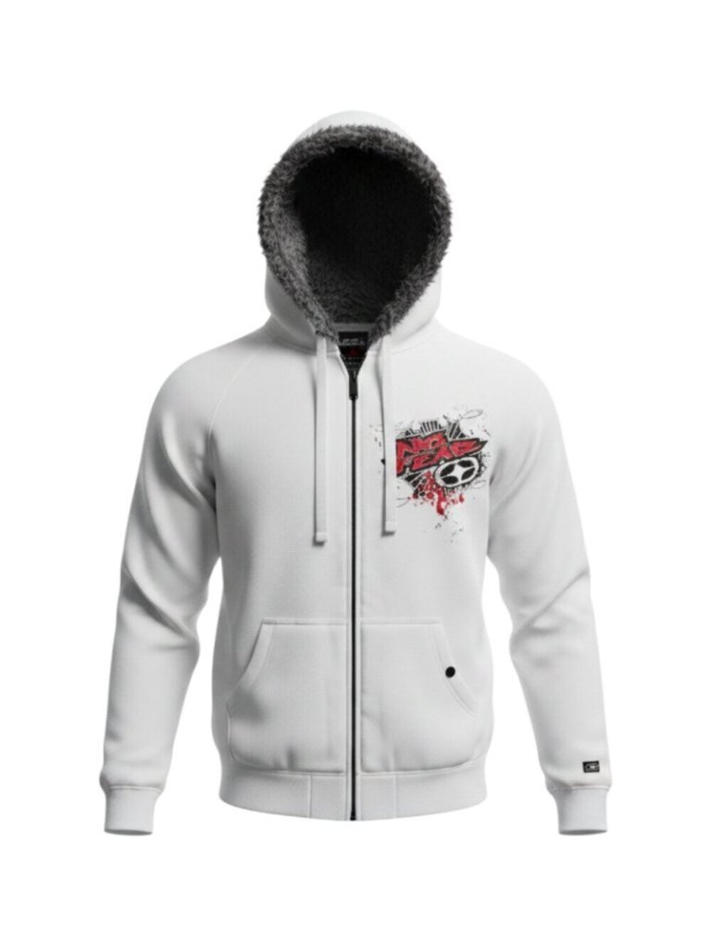 No Fear White Red XL White Hoodie